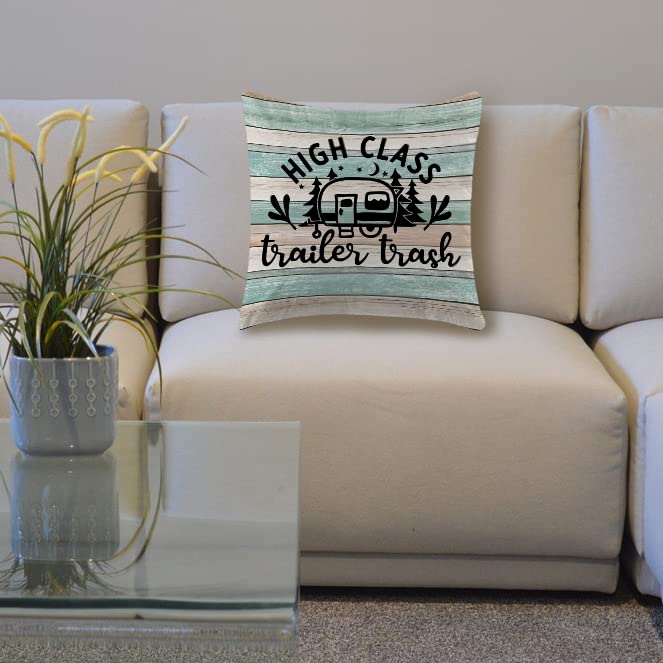 TNUW Camper Throw Pillow Cover 18x18 inch - Soft Decorative Cushion for Sofa, RV, Car