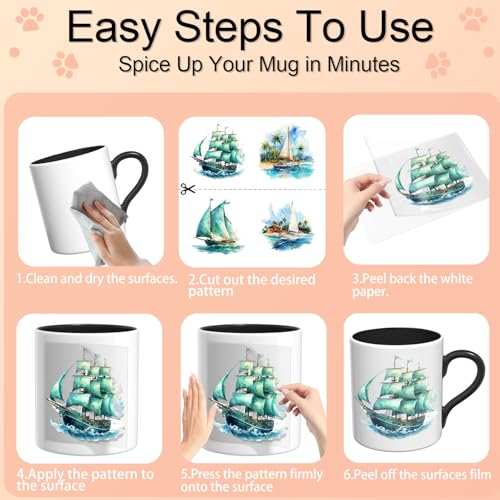 24 PCS UV DTF Sailboat Stickers for Mugs & DIY Crafts