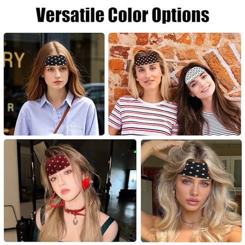 Papasgix Polka Dot Headband for Women Wide Elastic Y2K Hair Band
