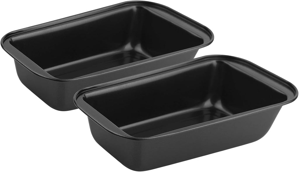 Novery Nonstick Bread Pan Set - 8” x 4” Carbon Steel Loaf Pans for Baking Bread, Meatloaf & Cakes