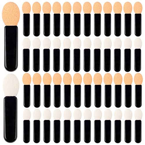 AUEAR 50 Pack Disposable Eyeshadow Brushes Dual Sided Sponge Tipped Applicators