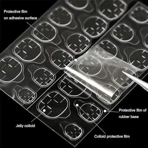 MOLILON 480pcs Nail Adhesive Tabs Transparent Jelly Glue for Press on Nails