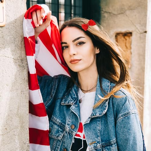 American Flag Hair Bow Clips - Patriotic 4th of July Hair Accessories