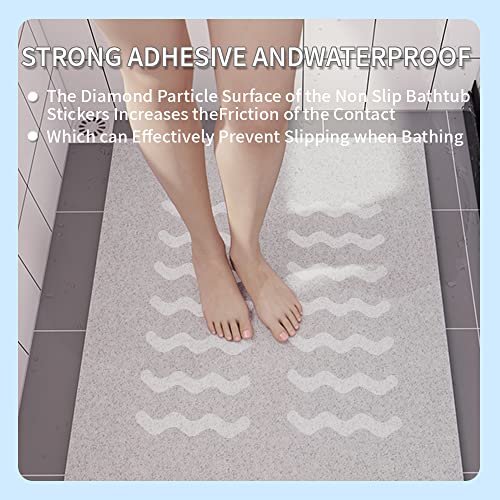 WIBUE 24-Piece Non-Slip Bathtub Stickers - Wave Shape Safety Decals