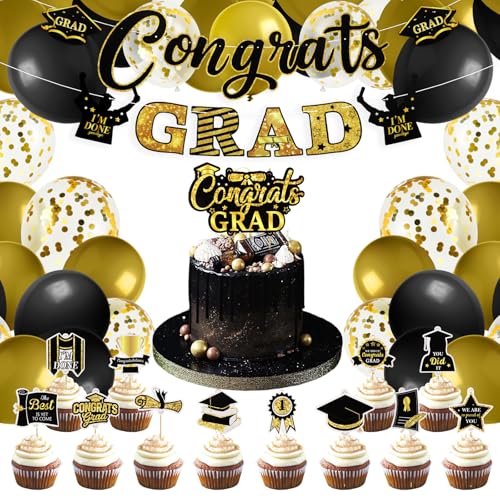CIEHER Birthday Decoration Set - Banner, Balloons, Cake Topper