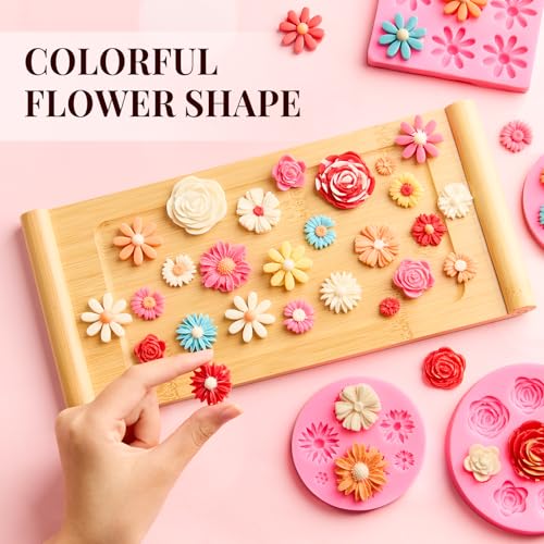 Silicone Flower Fondant Molds 4-Pack for Cake Decorating
