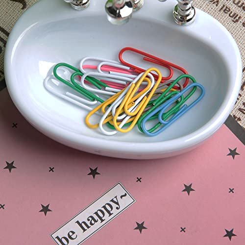 Vanki White Plastic Sink Design Paper Clip Dispenser Holder