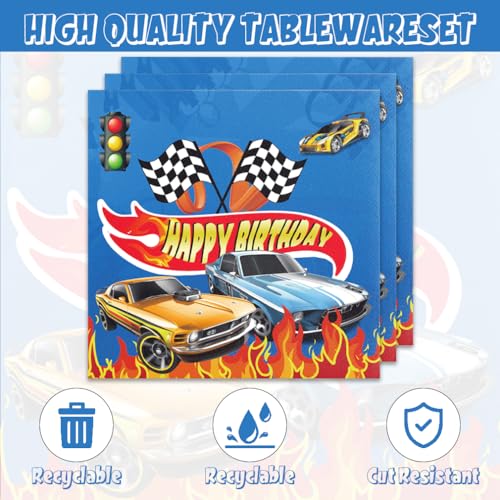 40 Pcs Car Theme Party Supplies Set - Plates & Napkins