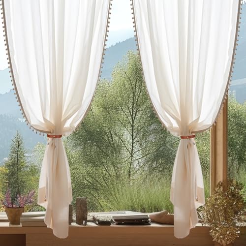 PU Leather Curtain Tie Backs - Adjustable No Drill Holdbacks (Brown)