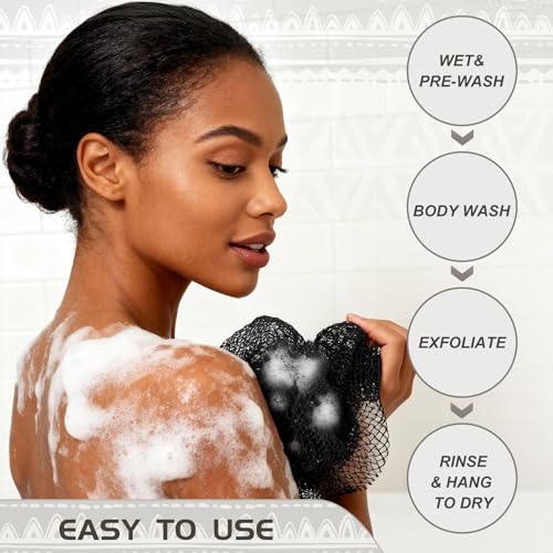 African Exfoliating Net Sponge Body Scrubber - Beige Bath Washcloth