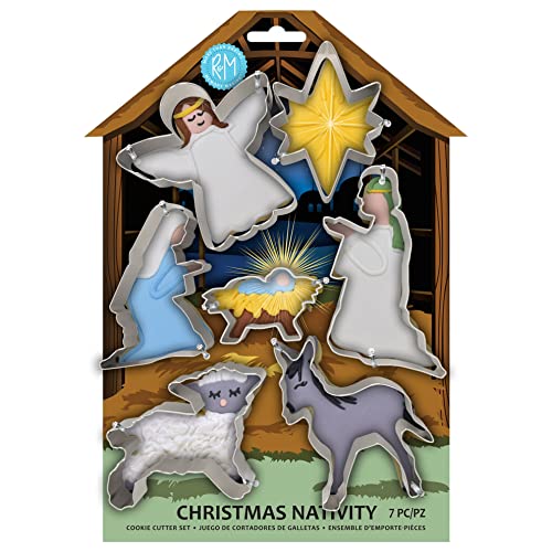 Nativity Scene Cookie Cutter Set - 7-Piece Christmas Baking Tools for Holiday Cookies