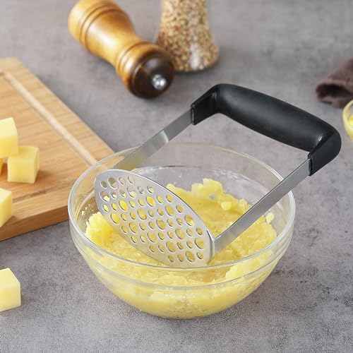 Stainless Steel Potato Masher with Ergonomic Handle - Dishwasher Safe