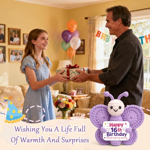 Handmade Crochet Purple Butterfly - Perfect 16th Birthday Gift