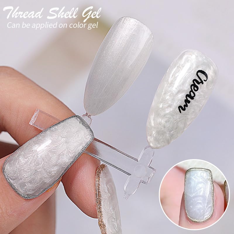 NAIL GIL Pearl Gel Nail Polish Aurora Shimmer White Mermaid Soak Off LED