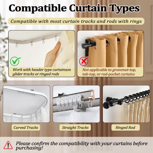 70PCS Metal Curtain Hooks - Rustproof Stainless Steel Drapery Pins