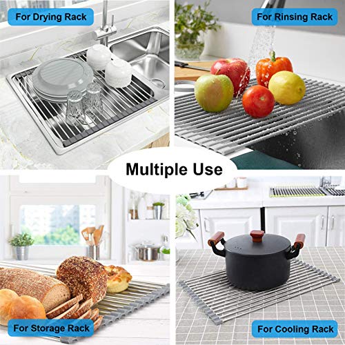 Searik Roll-Up Over the Sink Dish Drying Rack - 17.7" x 11.8" Gray
