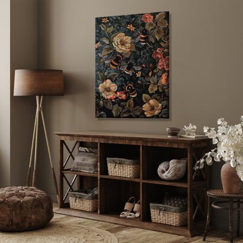 Vintage William Morris Bumble Bee Poster Retro Botanical Canvas Print