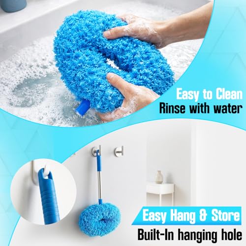 Ceiling Fan Cleaner Duster with Extension Pole, Blue - 12 to 51 Inch