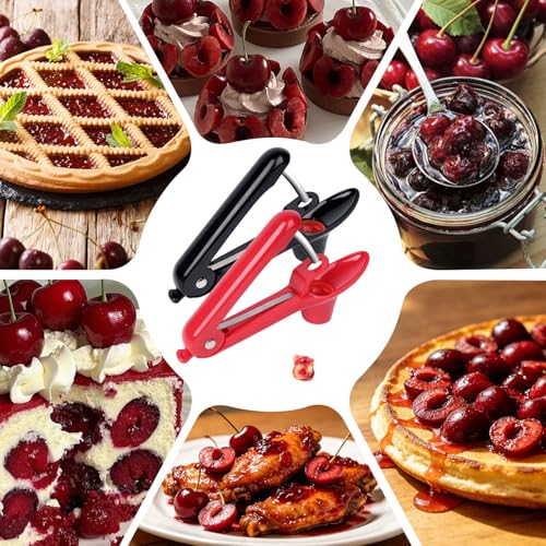 Stainless Steel Cherry Pitter Tool - 2 Pack with Push Design
