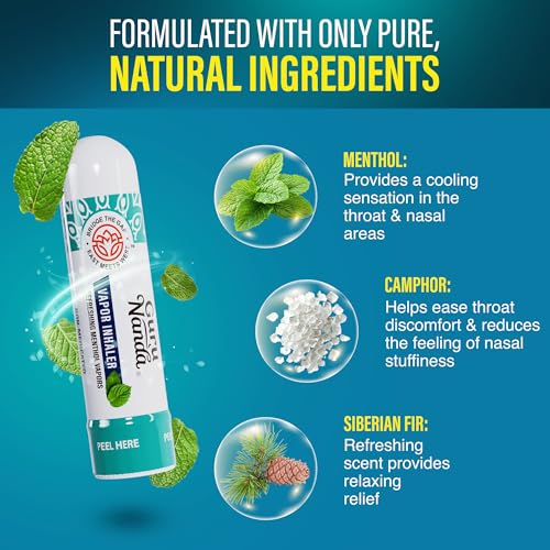 GuruNanda Vapor Inhaler Nasal Stick with Essential Oils for Congestion Relief