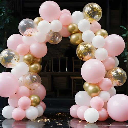 35 Pcs Pink and Gold Balloon Set for Baby Shower & Parties