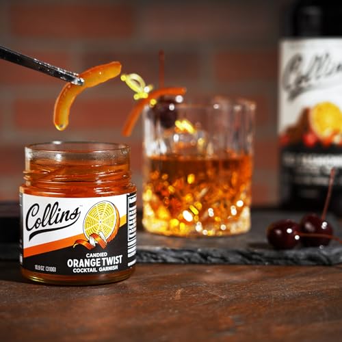 Collins Candied Orange Peel Twist in Syrup - 10.9 oz Cocktail Garnish
