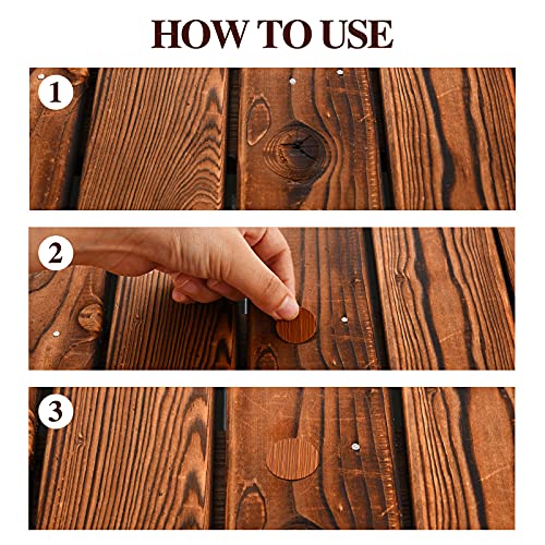 Tenare 648 Pcs Adhesive Screw Hole Cover Stickers - Classic Wood Grain