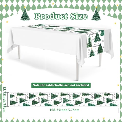 Christmas Table Runner 6 Pack Waterproof Disposable Plastic Holiday Decor 13.78 x 108.27 Inch