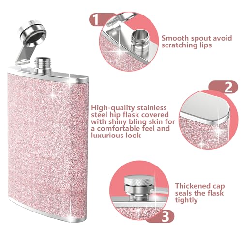 Hip Flask, KIKISML 8Oz Flasks for Liquor Stainless Steel Spirit with