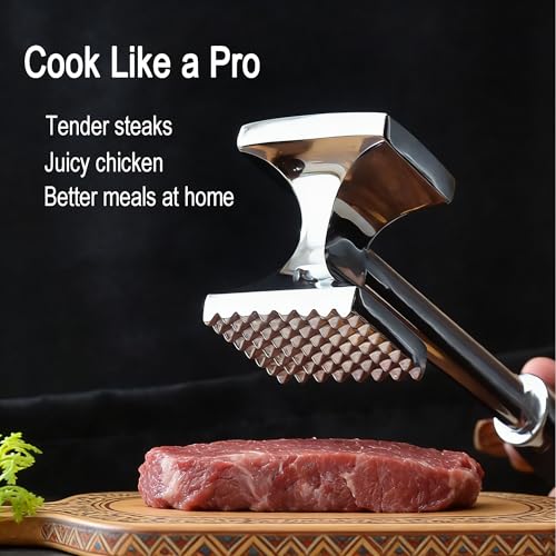 NimbusRise Dual-Sided Aluminum Meat Tenderizer Hammer with Grip