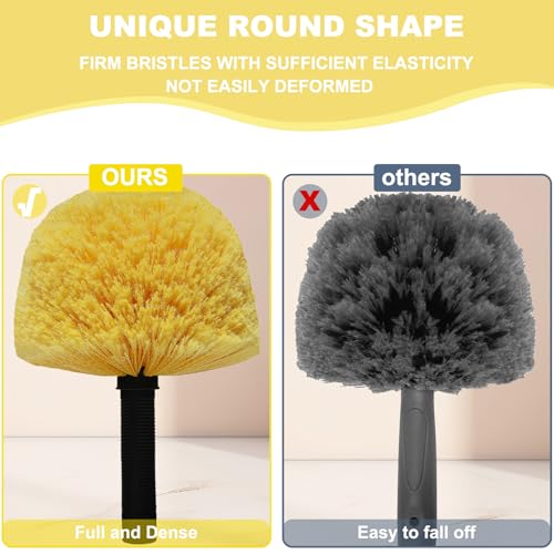 Yellow Cobweb Duster Brush Head - Efficient Indoor & Outdoor Cleaning