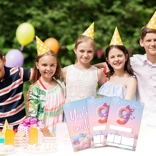 EXW 20 Pack Cloud 9th Birthday Invitations with Envelopes, 4x6 Fill-In Party Invites