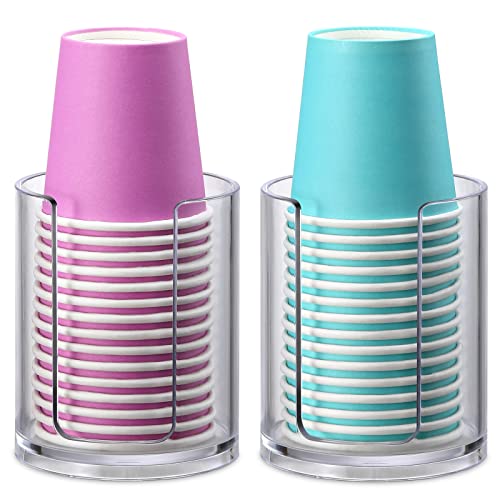 AOZITA Bathroom Cup Dispenser - 2 Pack Mouthwash Cups Holder