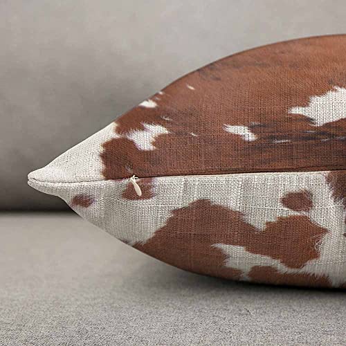 Brown Cowhide Throw Pillow Case 12 x 20 Inch - TKS MITLAN