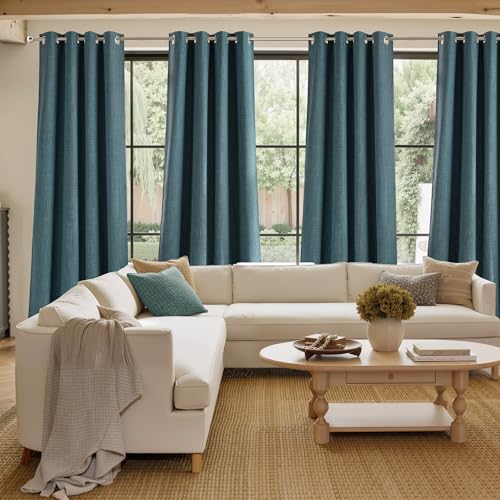 NICETOWN Greyish Blue Room Darkening Curtains - 84" Grommet Panels