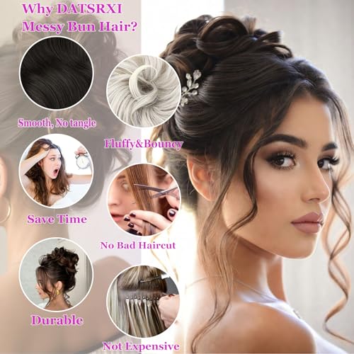 DATSRXI Large Messy Bun Hair Piece Synthetic Curly Updo Hair Scrunchie
