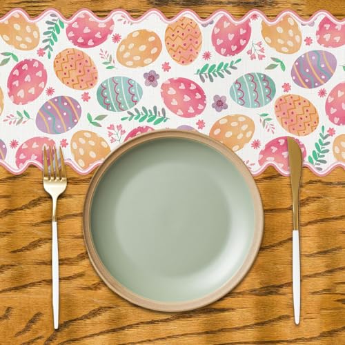 Easter Table Runner 72 Inch Spring Bunny Egg Dining Decor