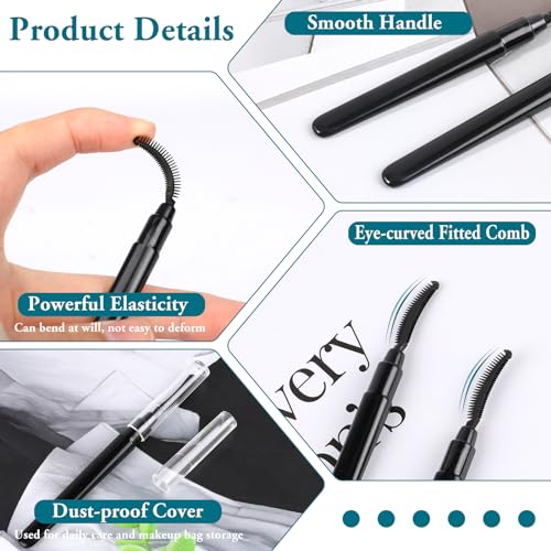 Sliverdew 4 Pcs Silicone Eyelash Separator and Spoolie Brush Set with Lid