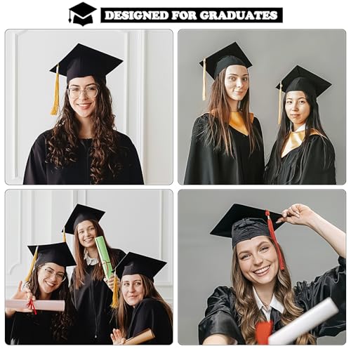Totelux Graduation Cap Headband Insert with Flower Design Black
