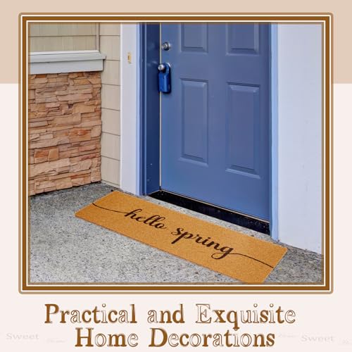 Hello Spring Long Doormat 48x16 Inch, Non-Slip PVC Entrance Mat - Yellow