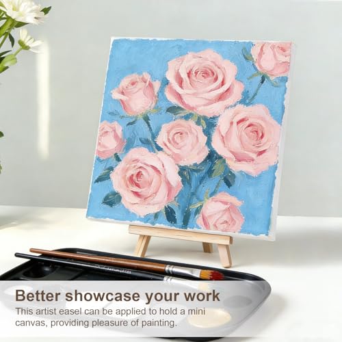 Mini Wooden Display Easels - Set of 2 Natural Wood Tabletop Stands