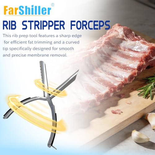 Stainless Steel Rib Membrane Remover with Ergonomic Handle