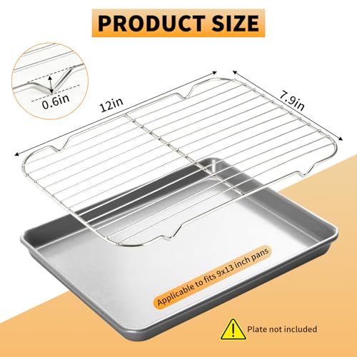 Stainless Steel Roasting Rack for 9x13 Inch Pans - Oven, Broiler & BBQ