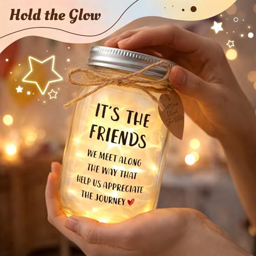 Thank You Mason Jar Night Light for Friends - THE FRIENDS