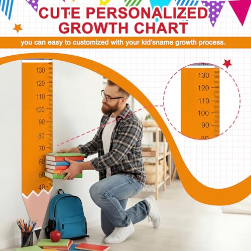 Geelin 71-Inch Kids Pencil Growth Chart Wall Decor for Classroom & Bedroom