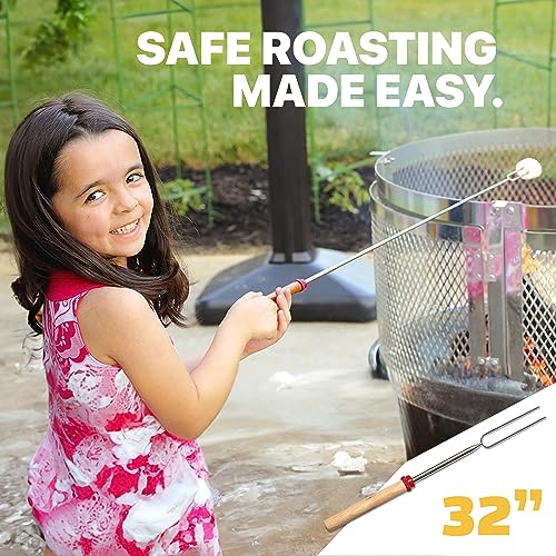 Grill Guru 5-Pack Long Stainless Steel S'mores & Hot Dog Roasting Forks - Camping & Fire Pit Accessories