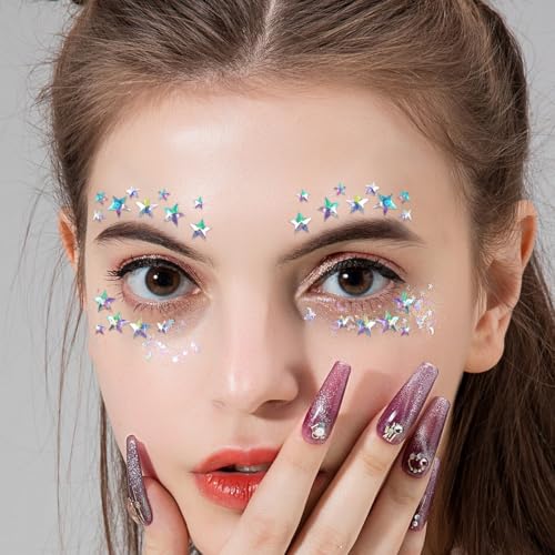 LEOARS Star Face Eye Jewels Rhinestone Festival Body Gems 2-Pack