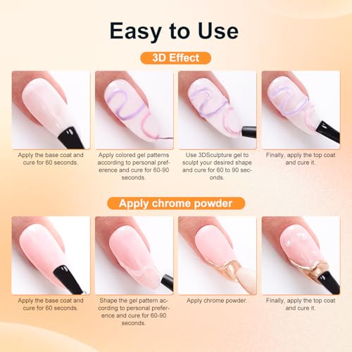 JODSONE Clear 3D Nail Sculpting Gel - 15g No Wipe Texture Molding Gel