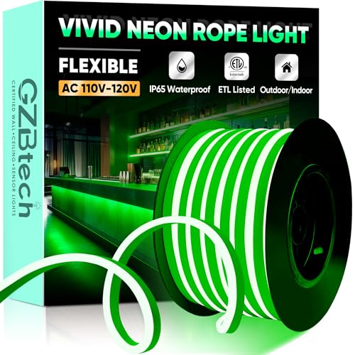 Flexible LED Neon Rope Lights 50FT Waterproof Strip Light Green 15M