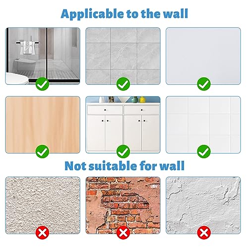 Chris.W 4 Pack Clear Suction Adhesive Wall Stickers for Bathroom Shower Shelf